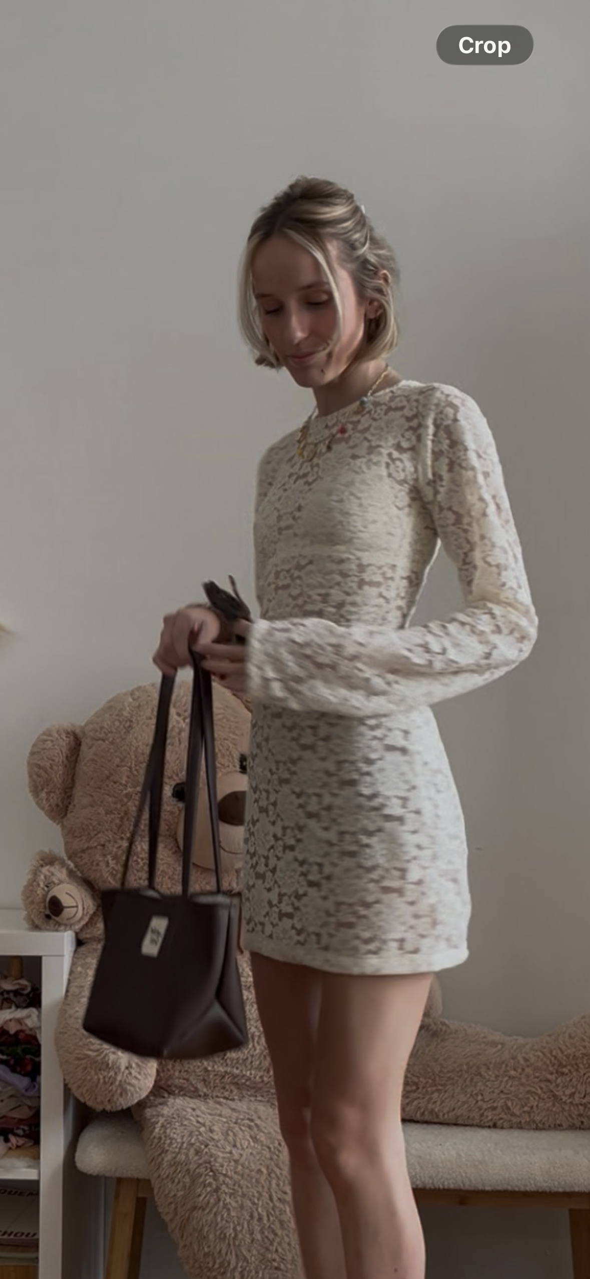 Robe en dentelle écrue