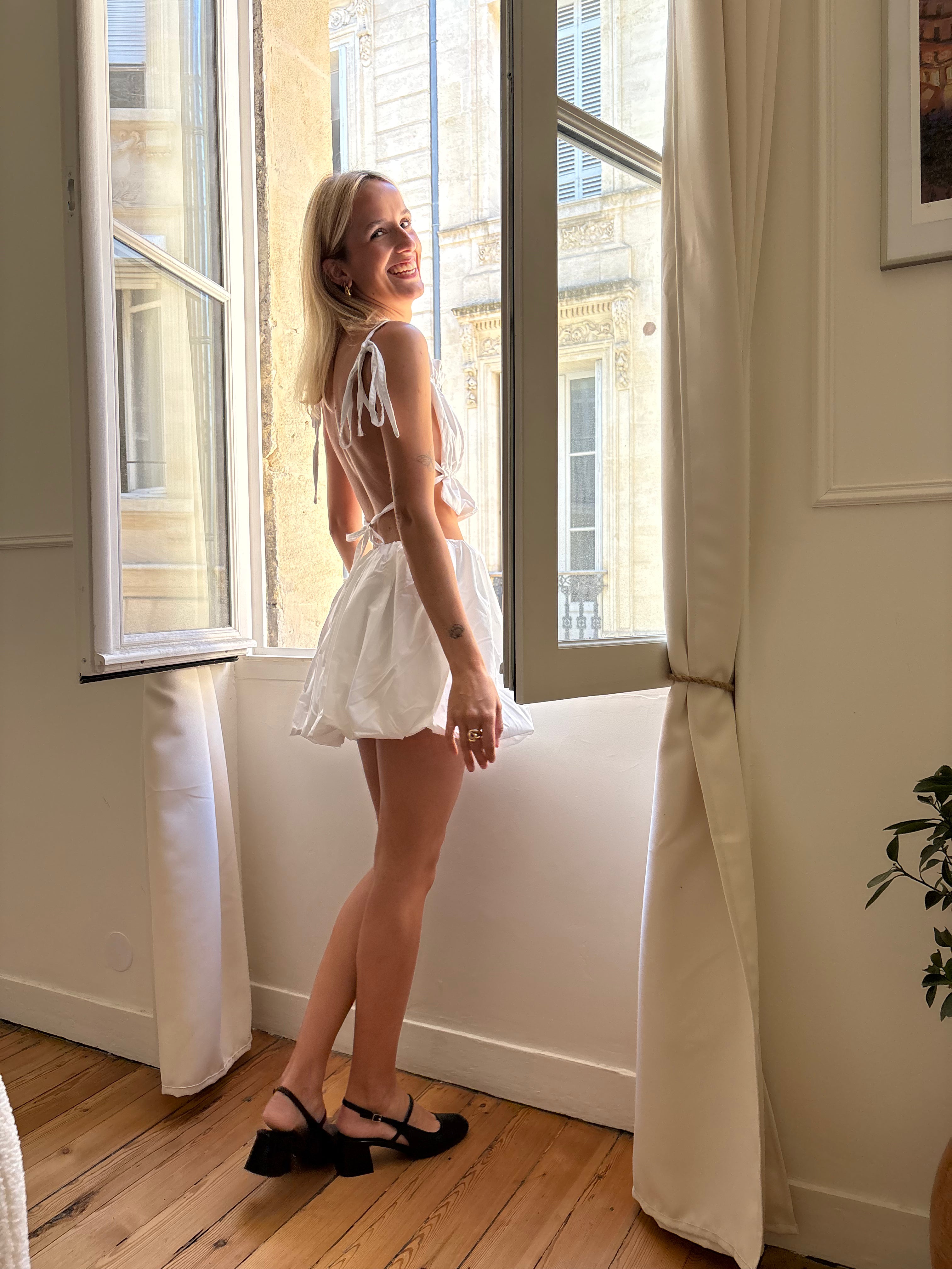 Haut dos nu en coton blanc